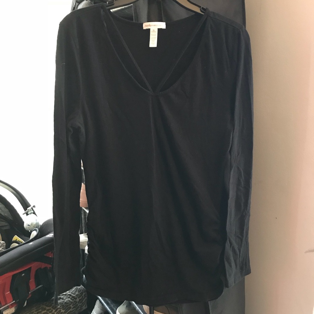 Black strappy maternity top